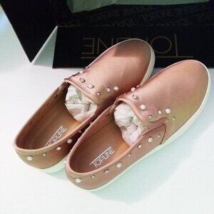 NIB Pearls & Crystals - Topline Casual Studded Slip On Sneakers TRISH 8 MSRP $45